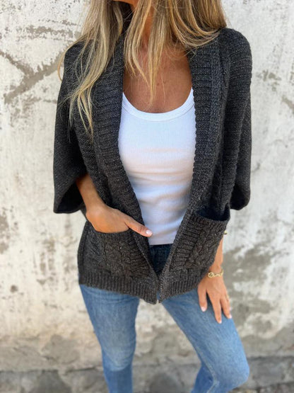 Casual Lapel Knitted Cardigan Jacket cotton Jacket