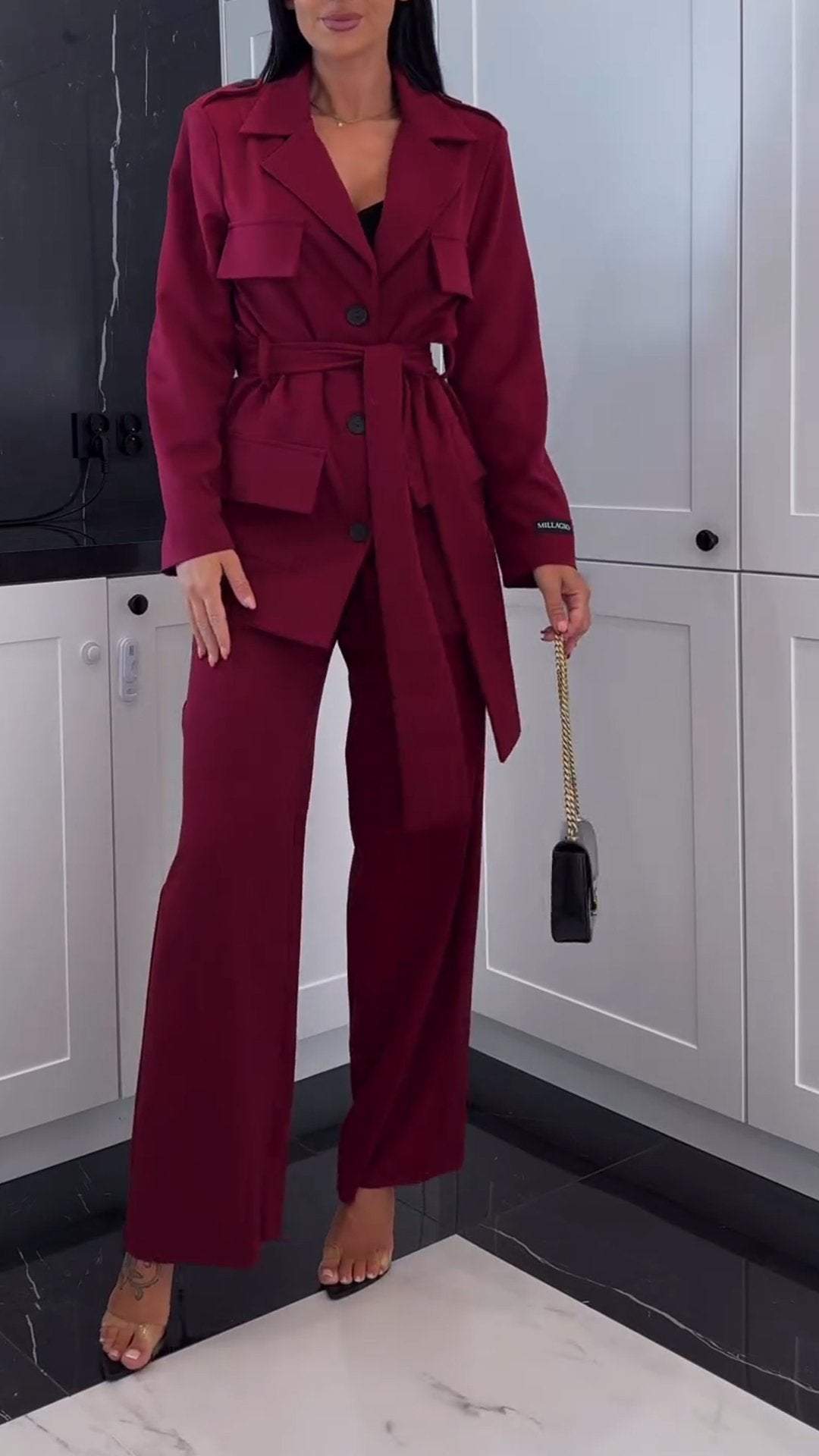 Solid color suit for women suit