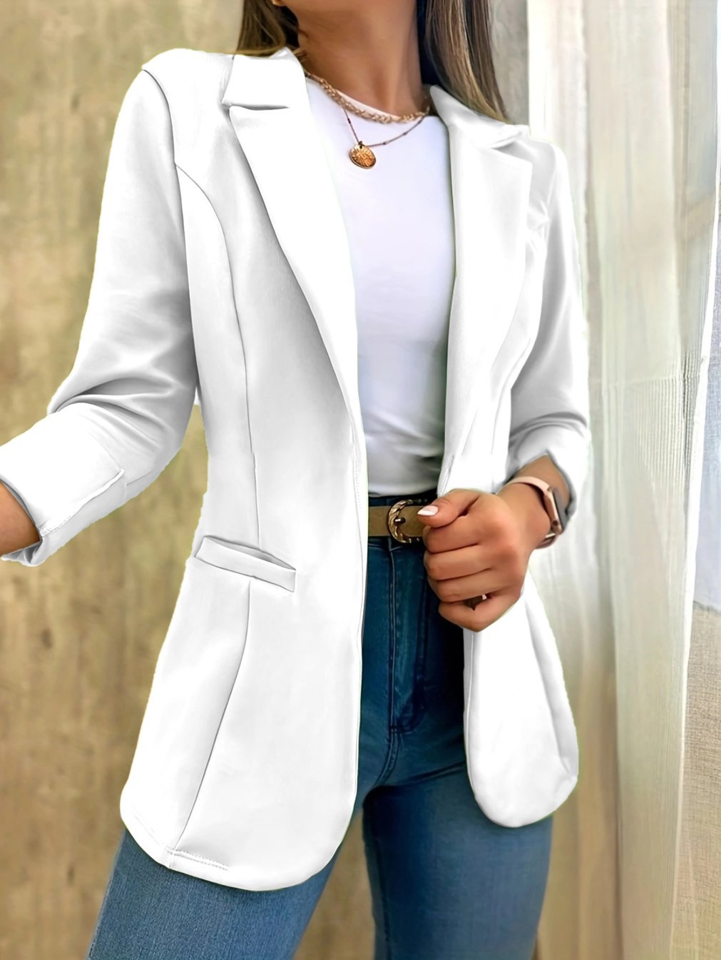 Women's Solid Color Casual Blazer Blazer