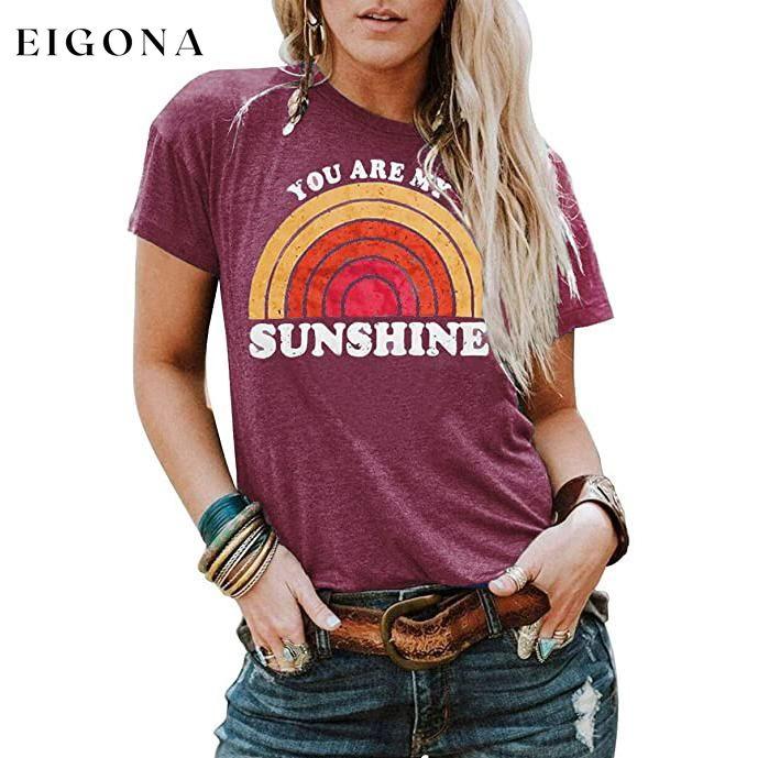 Womens You are My Sunshine T Shirt Red __stock:200 clothes refund_fee:800 tops