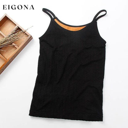 Thermal Tank Top for Women Black __stock:200 clothes refund_fee:800 tops