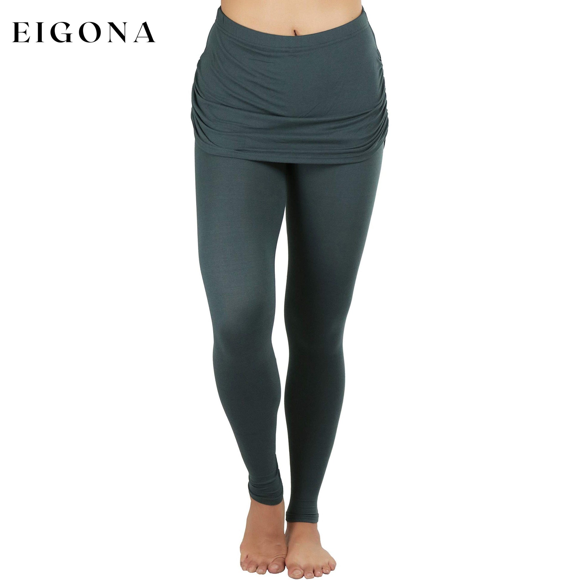 Women's Cotton-Blend Shirred Sides Skirted Ultra Smooth Leggings __stock:100 bottoms refund_fee:1200