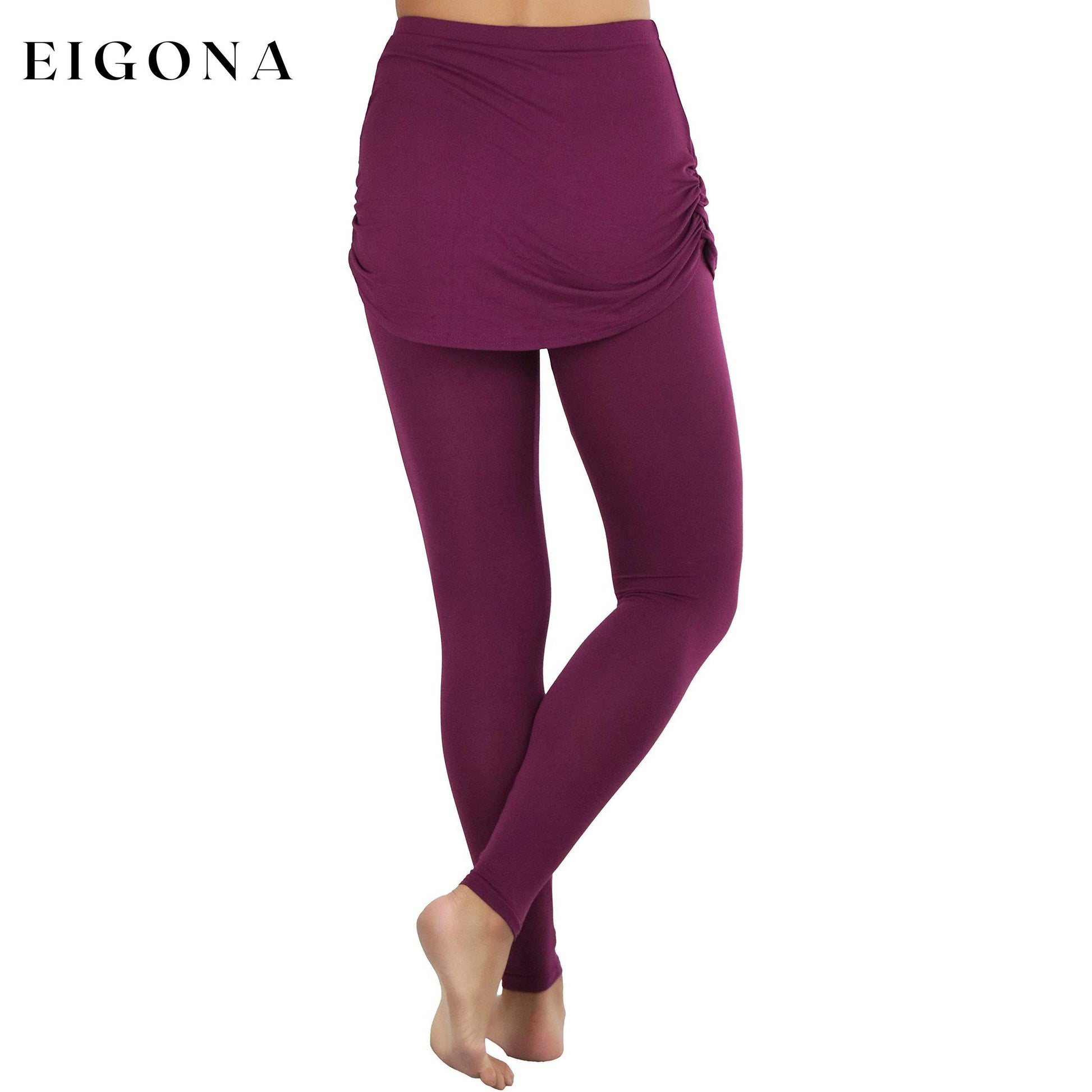 Women's Cotton-Blend Shirred Sides Skirted Ultra Smooth Leggings __stock:100 bottoms refund_fee:1200