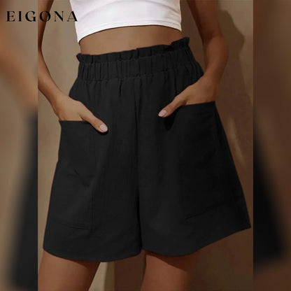 Women's Basic Essential Casual/Sporty Wide Leg Bermuda Shorts Black __stock:200 bottoms refund_fee:800