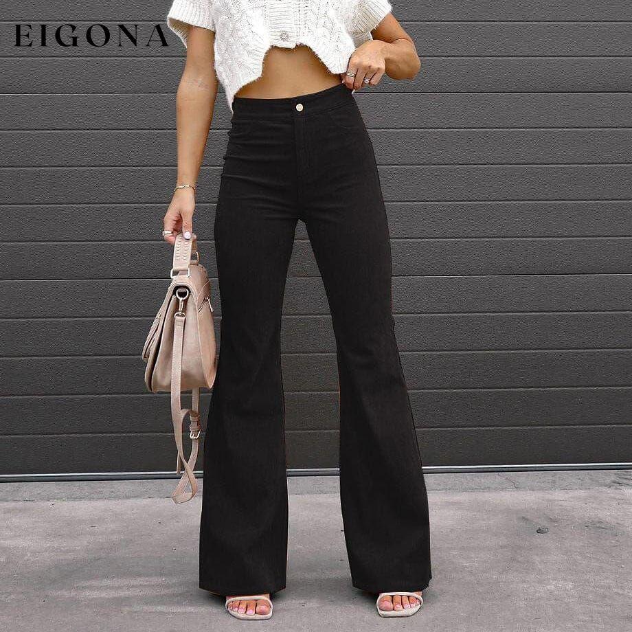 Women's Bootcut Pants Trousers Jeans Corduroy Black __stock:200 bottoms refund_fee:1200