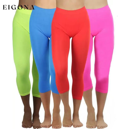 Women's Capri Seamless Lightweight Stretch Leggings __stock:350 bottoms refund_fee:800