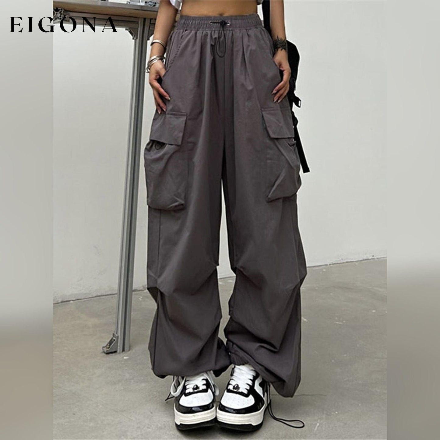 Women's Cargo Baggy Pants High Waist __stock:200 bottoms refund_fee:1200