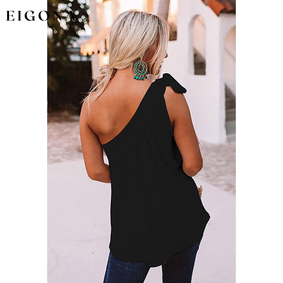 Women's Casual Tie One Shoulder Top __stock:200 clothes refund_fee:1200 tops