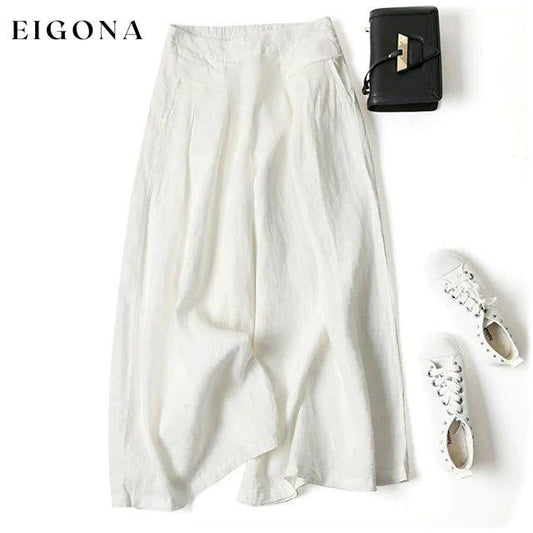 Women's Casual Wide Leg Pants White __stock:200 bottoms refund_fee:1200