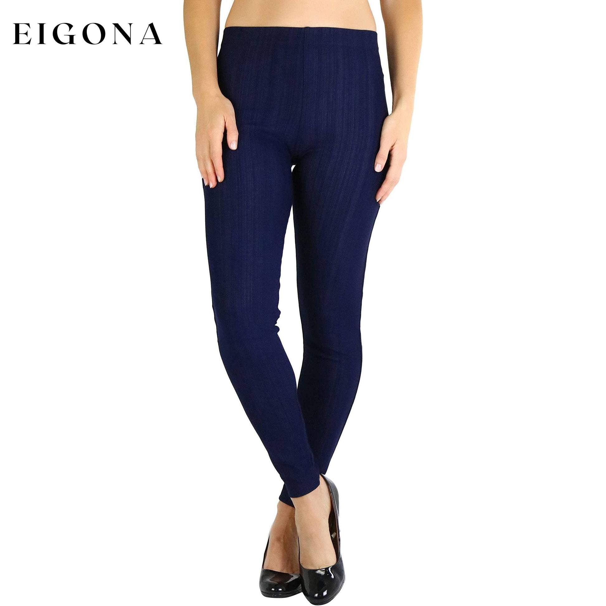 Women's Easy Pull-On Denim Skinny Fit Comfort Stretch Jeggings Navy __stock:100 bottoms refund_fee:800 show-color-swatches