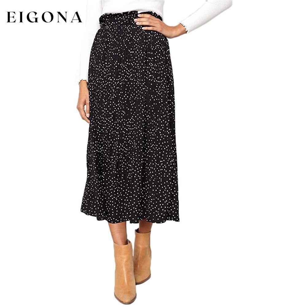 Womens High Waist Polka Dot Pleated Skirt Black __stock:200 bottoms refund_fee:1200