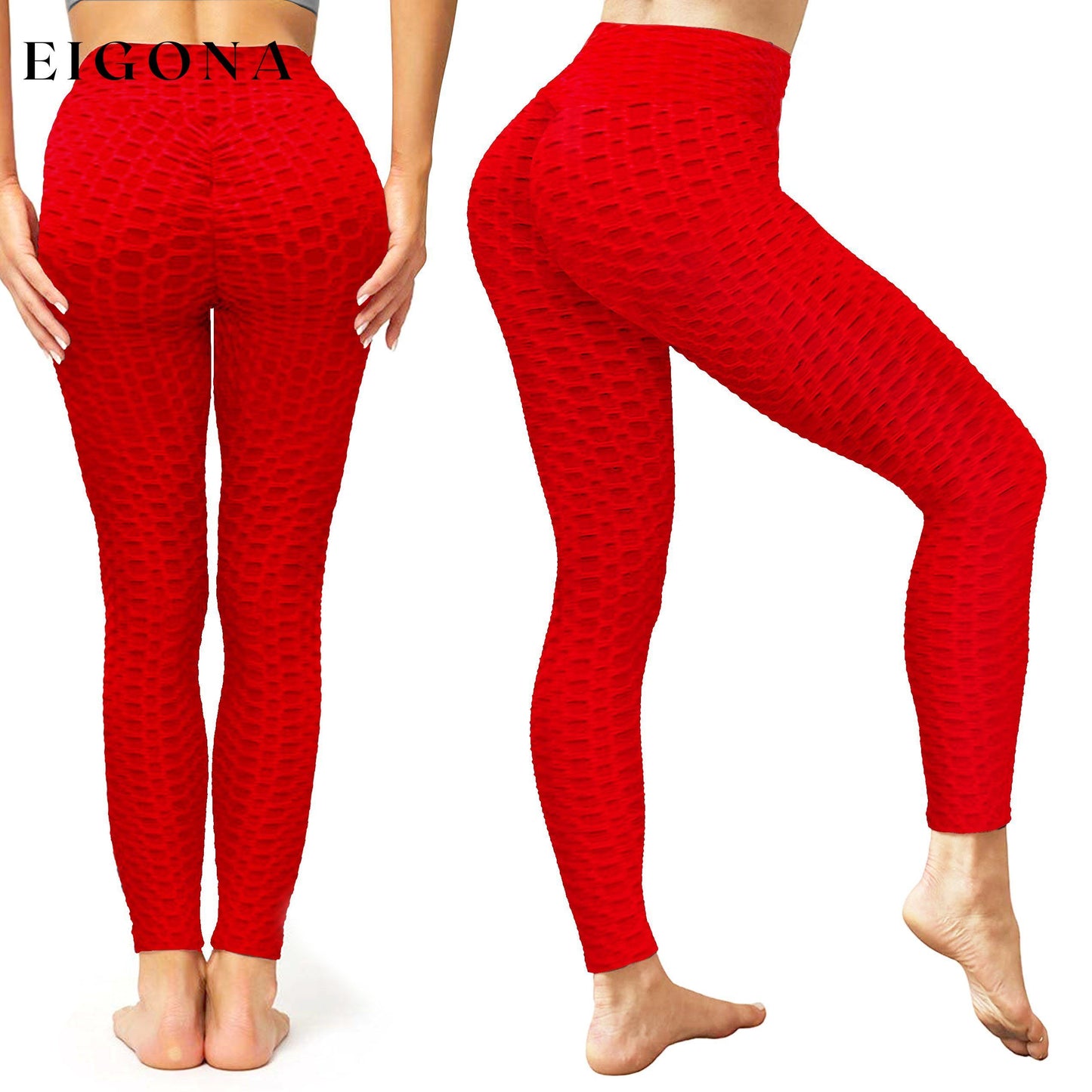 Women's High-Waist Tik-tok Booty Leggings Red __stock:50 bottoms refund_fee:800