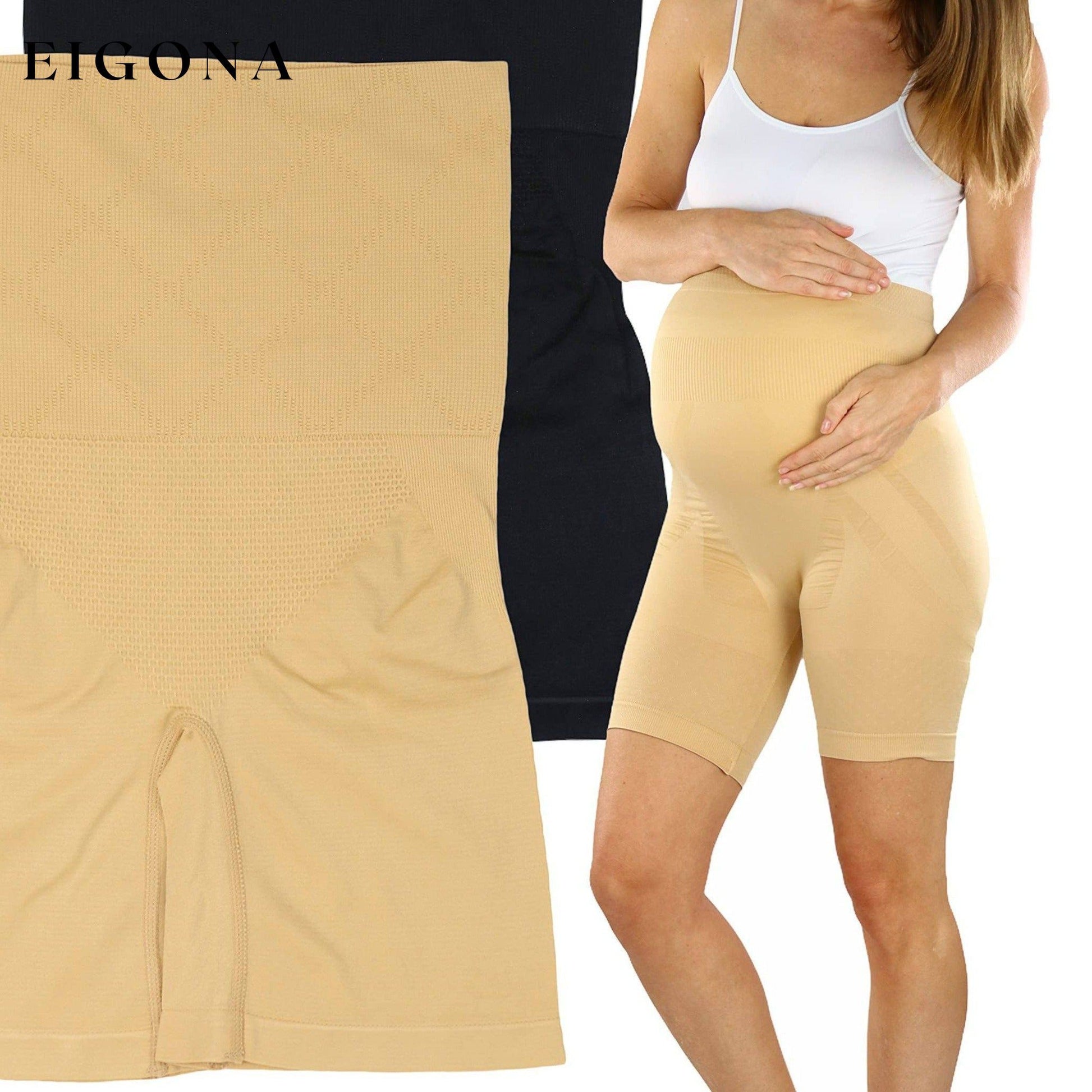 2-Pack: Women's High Waisted Over the Bump Maternity Above the Knee Shorts __stock:100 lingerie refund_fee:1200