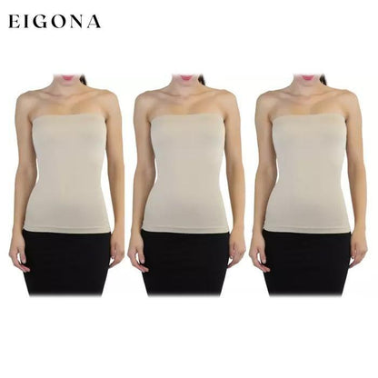 3-Pack: Sleek and Slimming Women's Tube Tops Beige __stock:150 lingerie refund_fee:800