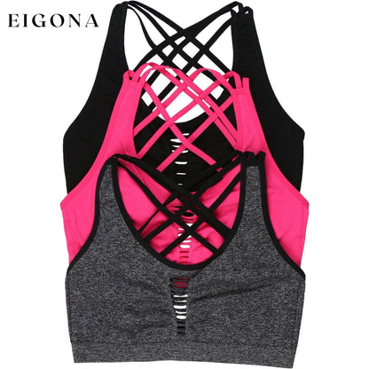 3-Pack: Women's Seamless Criss Cross Strappy Back Sports Bra __stock:150 lingerie Low stock refund_fee:1200