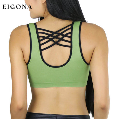 3-Pack: Women's Strappy Back Microfiber Sports Bras __stock:150 lingerie refund_fee:1200