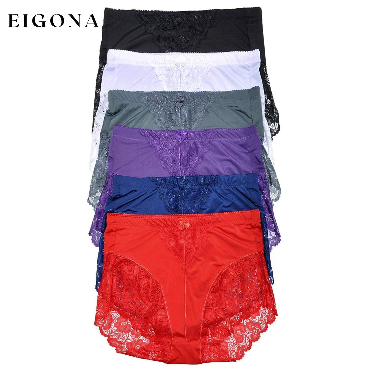 6-Pack: Women's High Rise Lace Leg Briefs Floral __stock:100 lingerie refund_fee:1200