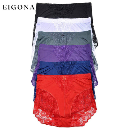 6-Pack: Women's High Rise Lace Leg Briefs Floral __stock:100 lingerie refund_fee:1200