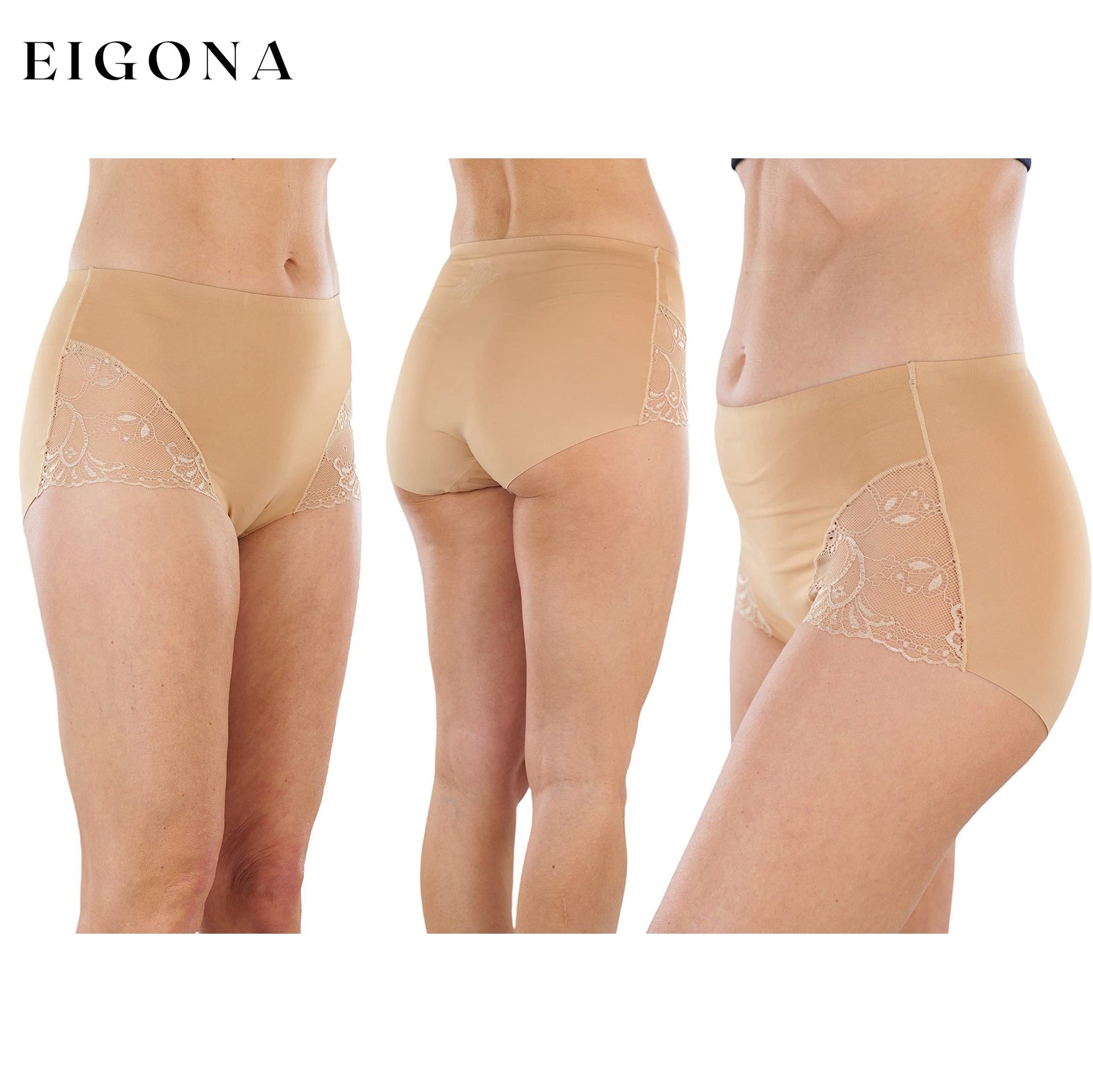 6-Pack: Women's High Waisted Seamless Laser Cut Side Lace Design Front Panties __stock:100 lingerie refund_fee:1200