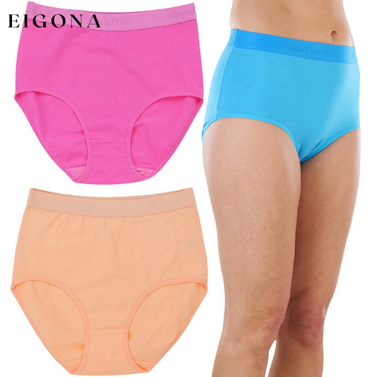 6-Pack: Women's High Waisted Solid Beach Vibe Gridle Panties __stock:100 lingerie refund_fee:1200