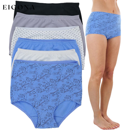 6-Pack: Women's High Waisted Solids and Prints Gridle Panties __stock:100 lingerie refund_fee:1200