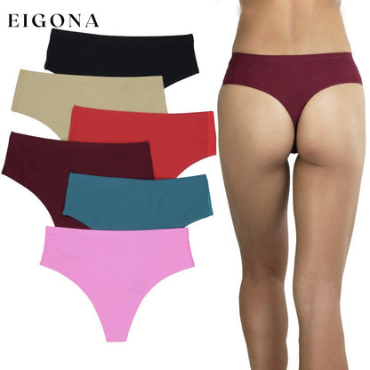 6-Pack: Women's Laser Cut Thong Panties __stock:250 lingerie Low stock refund_fee:1200