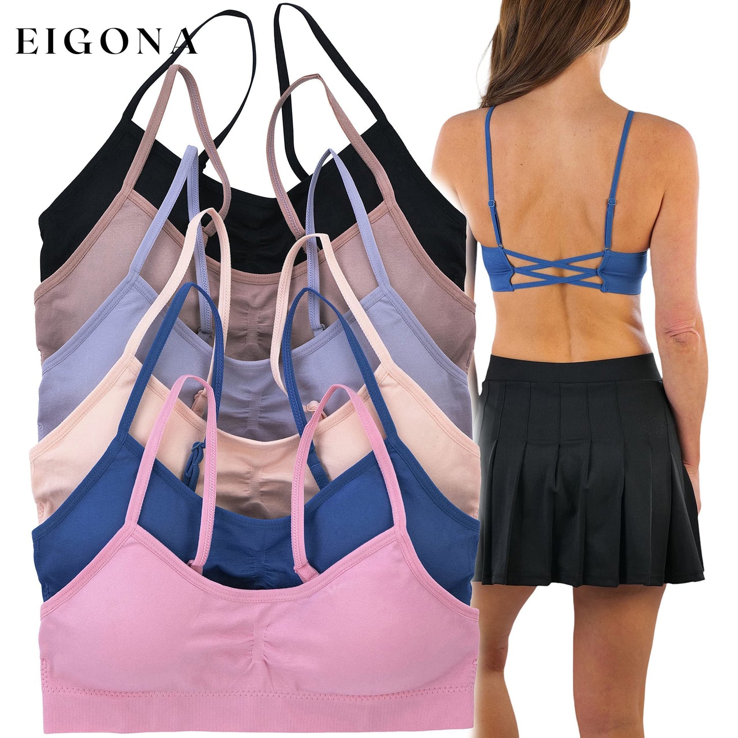 6-Pack: Women's Simple Seamless Criss Cross Back Pastel Assortment __stock:300 lingerie refund_fee:1200