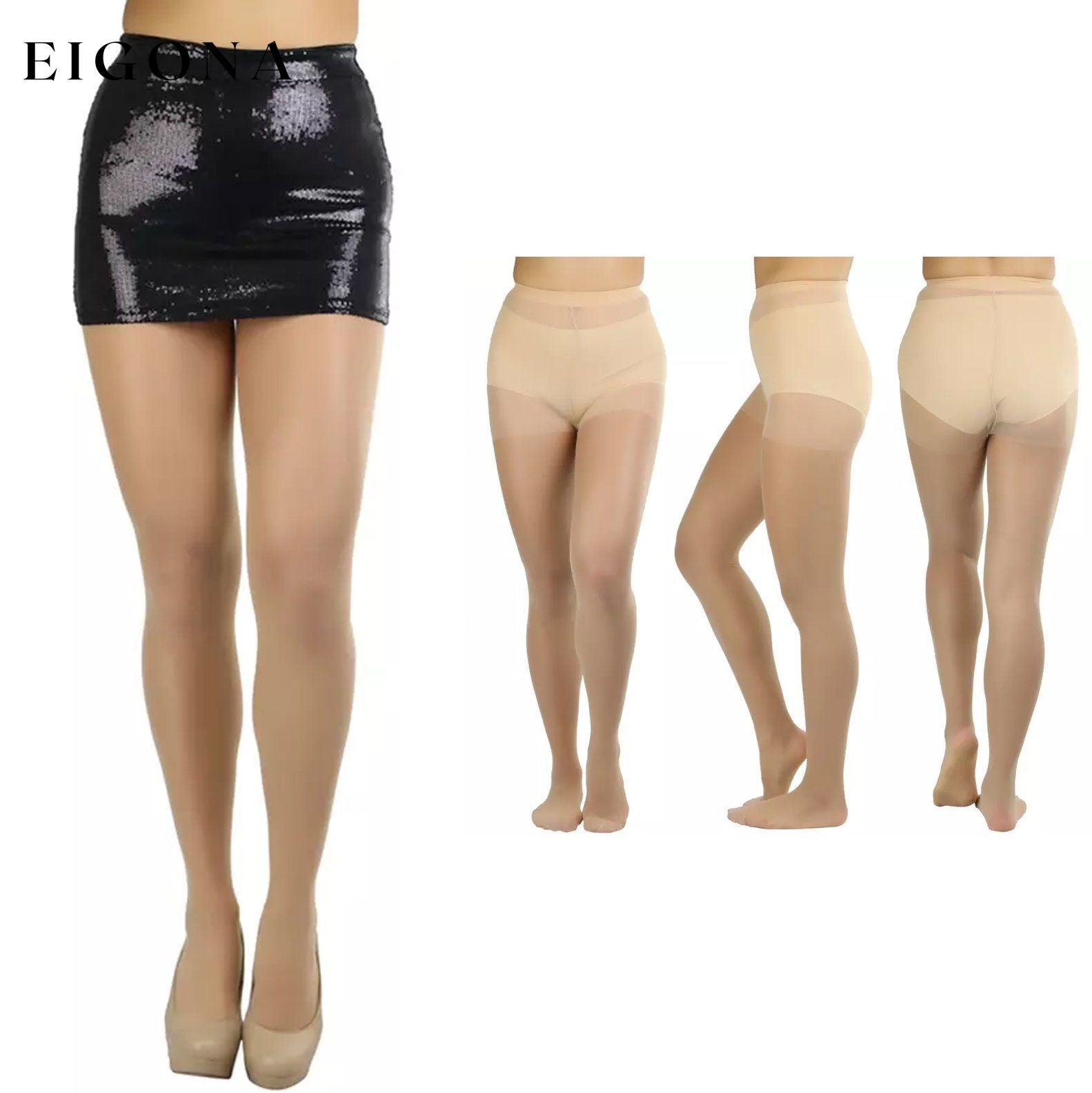 6-Pack: Women's Assorted Sheer Support Toe Pantyhose Beige __stock:500 lingerie refund_fee:1200