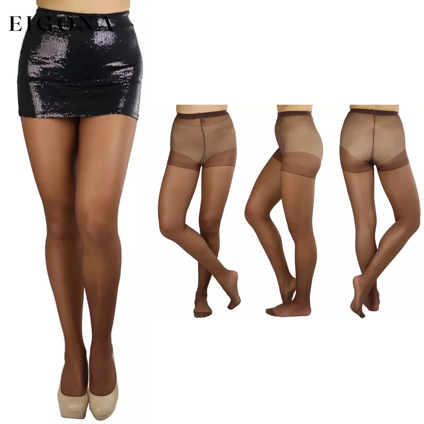 6-Pack: Women's Assorted Sheer Support Toe Pantyhose Coffee __stock:500 lingerie refund_fee:1200