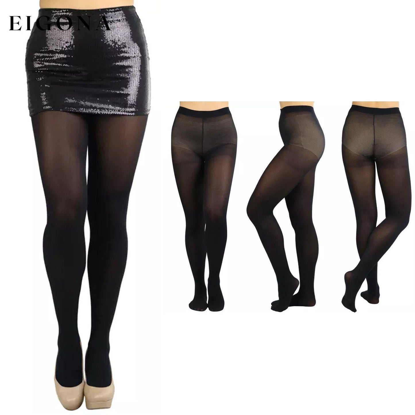 6-Pack: Women's Basic or Vibrant Semi Opaque Pantyhose Black __stock:550 lingerie refund_fee:1200
