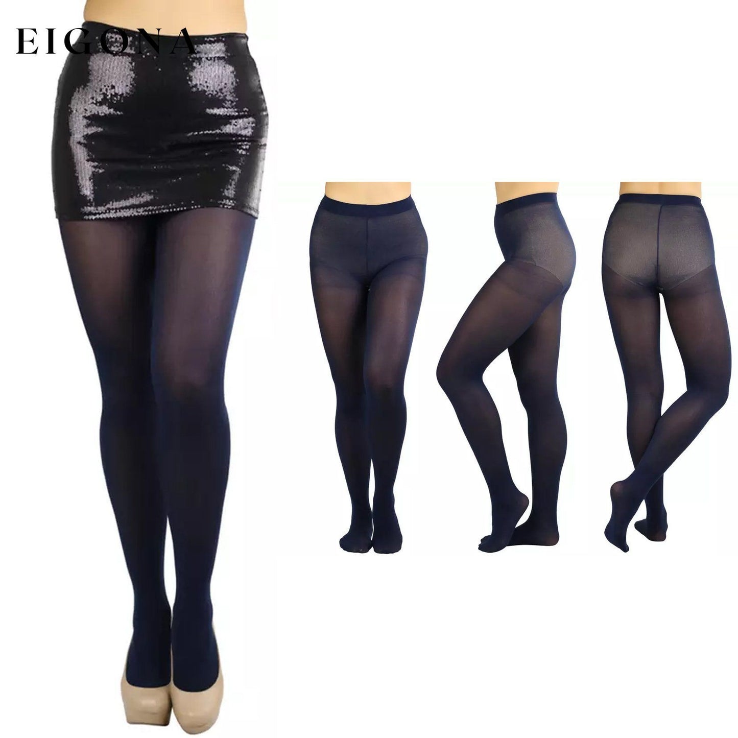 6-Pack: Women's Basic or Vibrant Semi Opaque Pantyhose Navy __stock:550 lingerie refund_fee:1200