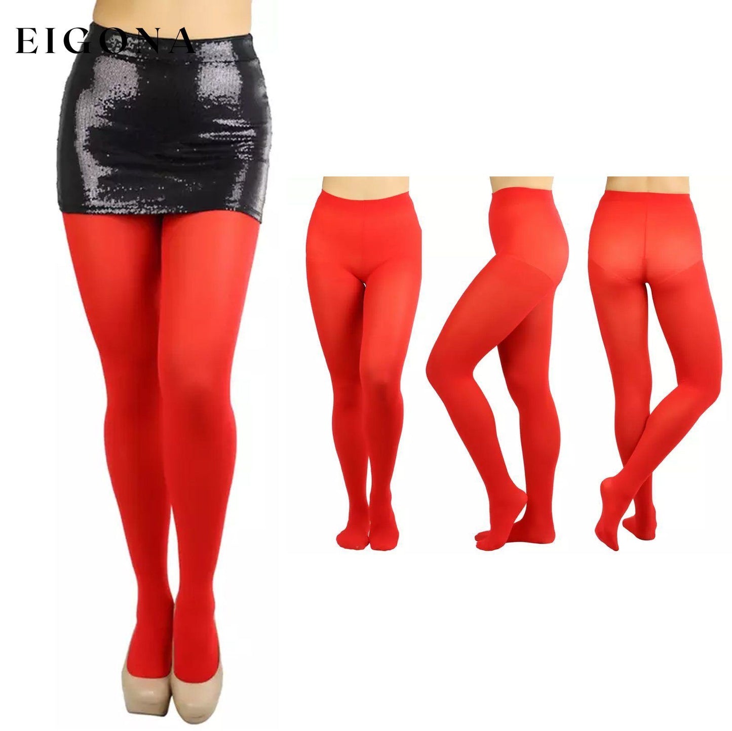6-Pack: Women's Basic or Vibrant Semi Opaque Pantyhose Red __stock:550 lingerie refund_fee:1200