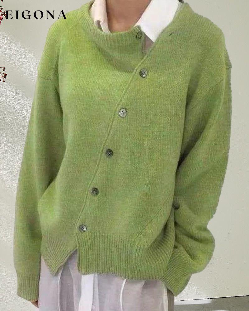 Loose Sweater with Buttons, Crew Neck 23BF fall pullovers winter