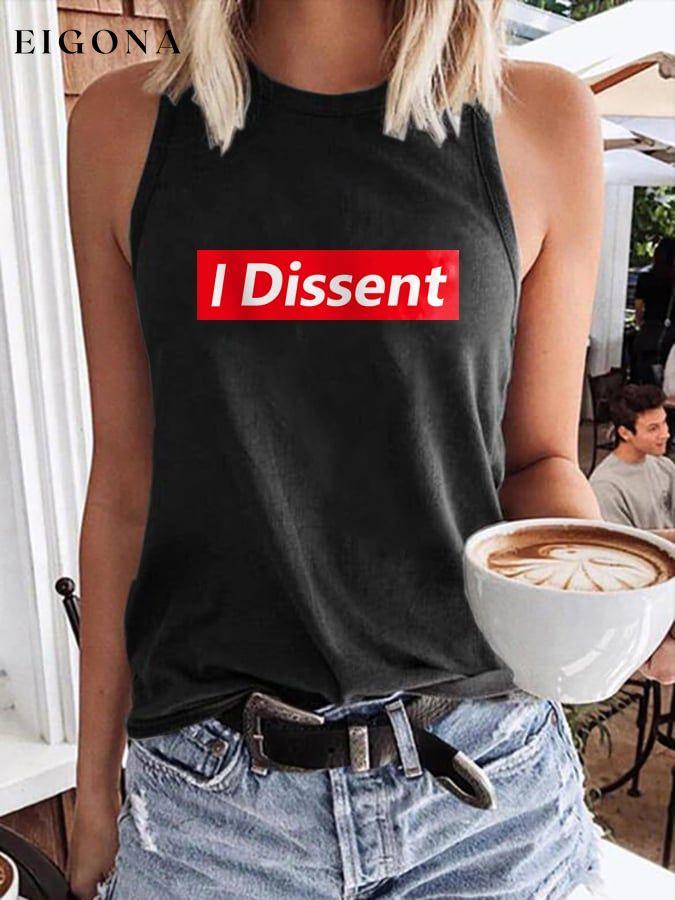 Casual Crew Neck Letter Print Sleeveless Tank Top