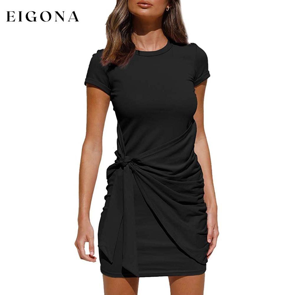 Women's Summer T Shirt Dress Black __stock:200 casual dresses clothes dresses refund_fee:1200