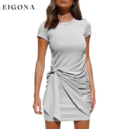 Women's Summer T Shirt Dress Light Gray __stock:200 casual dresses clothes dresses refund_fee:1200