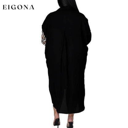 Plus Size Dress Color Block Loose Shirt Dress __stock:500 casual dresses clothes dresses refund_fee:1200