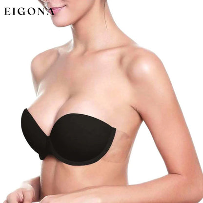 Self Adhesive Underwire Balconnette Backless Bra Black __stock:250 lingerie refund_fee:800