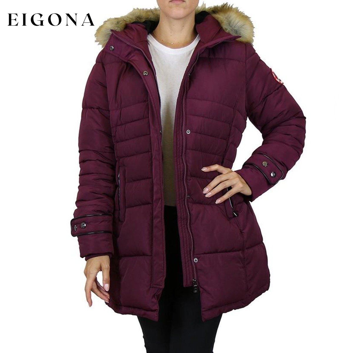 Spire By Galaxy Heavyweight Women's Parka with Hood Apex Burgundy __stock:50 Jackets & Coats refund_fee:1800