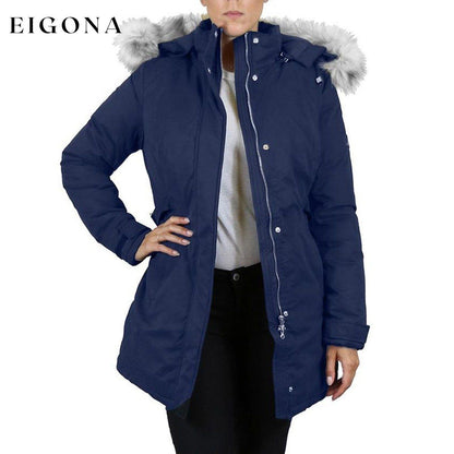 Spire By Galaxy Heavyweight Women's Parka with Hood Navy __stock:50 Jackets & Coats refund_fee:1800