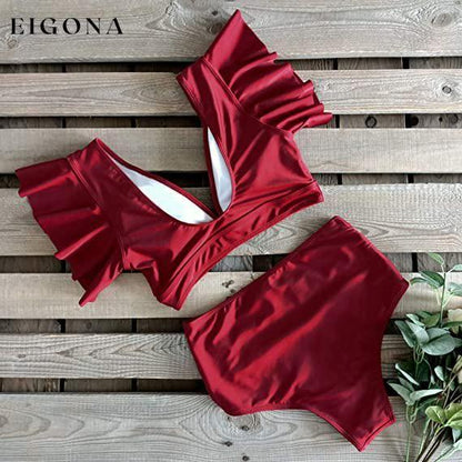 Sporlike Women Ruffle High Waist Swimsuit __stock:500 lingerie Low stock refund_fee:800 show-color-swatches