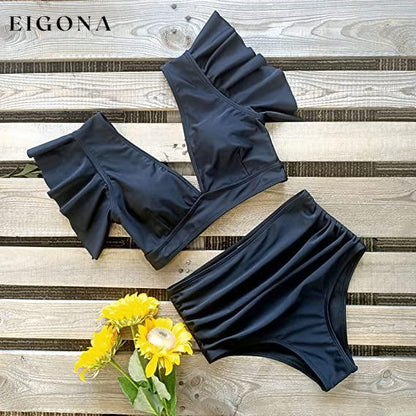 Sporlike Women Ruffle High Waist Swimsuit __stock:500 lingerie Low stock refund_fee:800 show-color-swatches