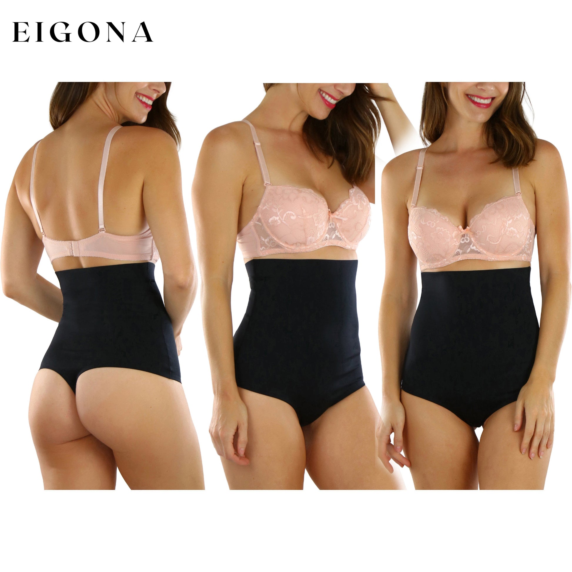 Women's High Waisted Smooth and Silky Torso Control Thong Shapewear __stock:250 lingerie refund_fee:800