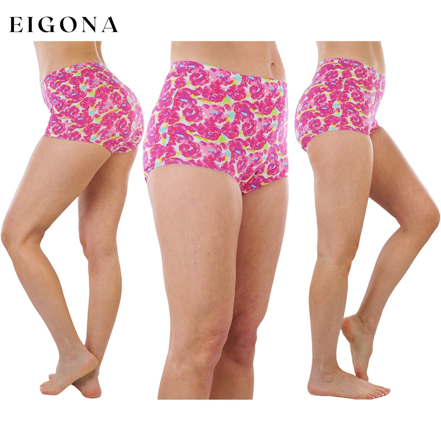 6-Pack: Women's High Waisted Pink Solids and Patterned Gridle Panties __stock:100 lingerie refund_fee:1200