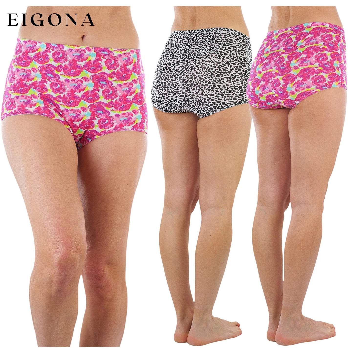 6-Pack: Women's High Waisted Pink Solids and Patterned Gridle Panties __stock:100 lingerie refund_fee:1200