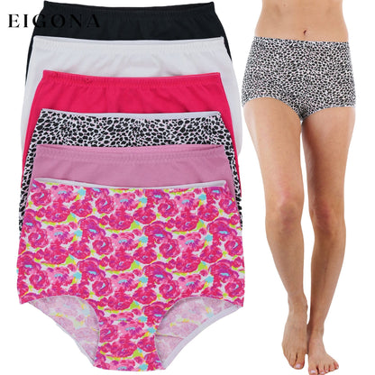 6-Pack: Women's High Waisted Pink Solids and Patterned Gridle Panties __stock:100 lingerie refund_fee:1200