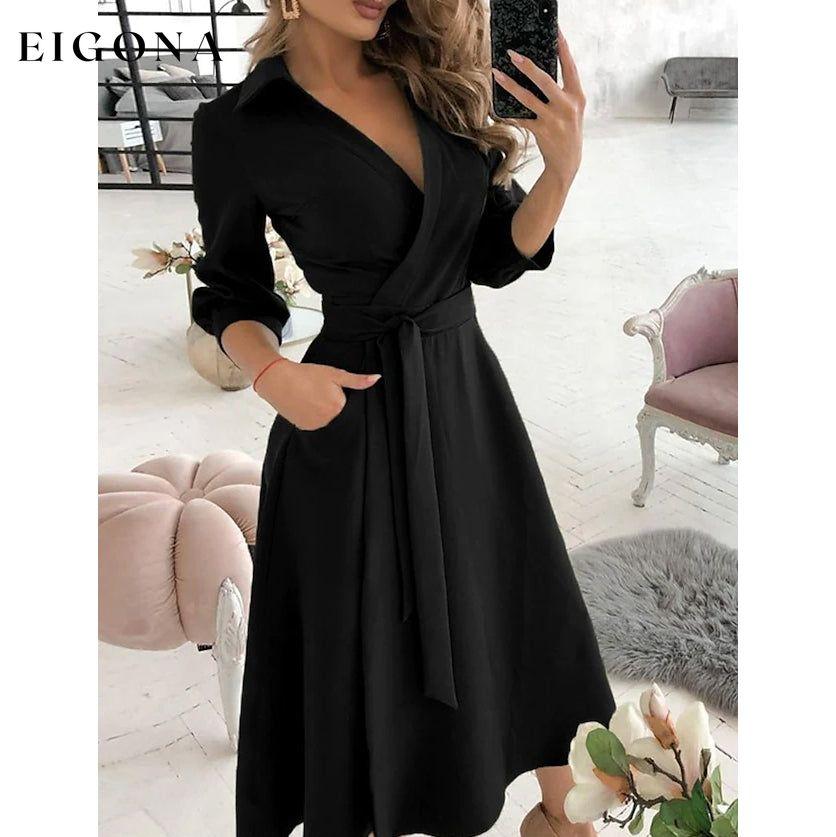 Women's A Line Dress Black __stock:200 casual dresses clothes dresses refund_fee:1200