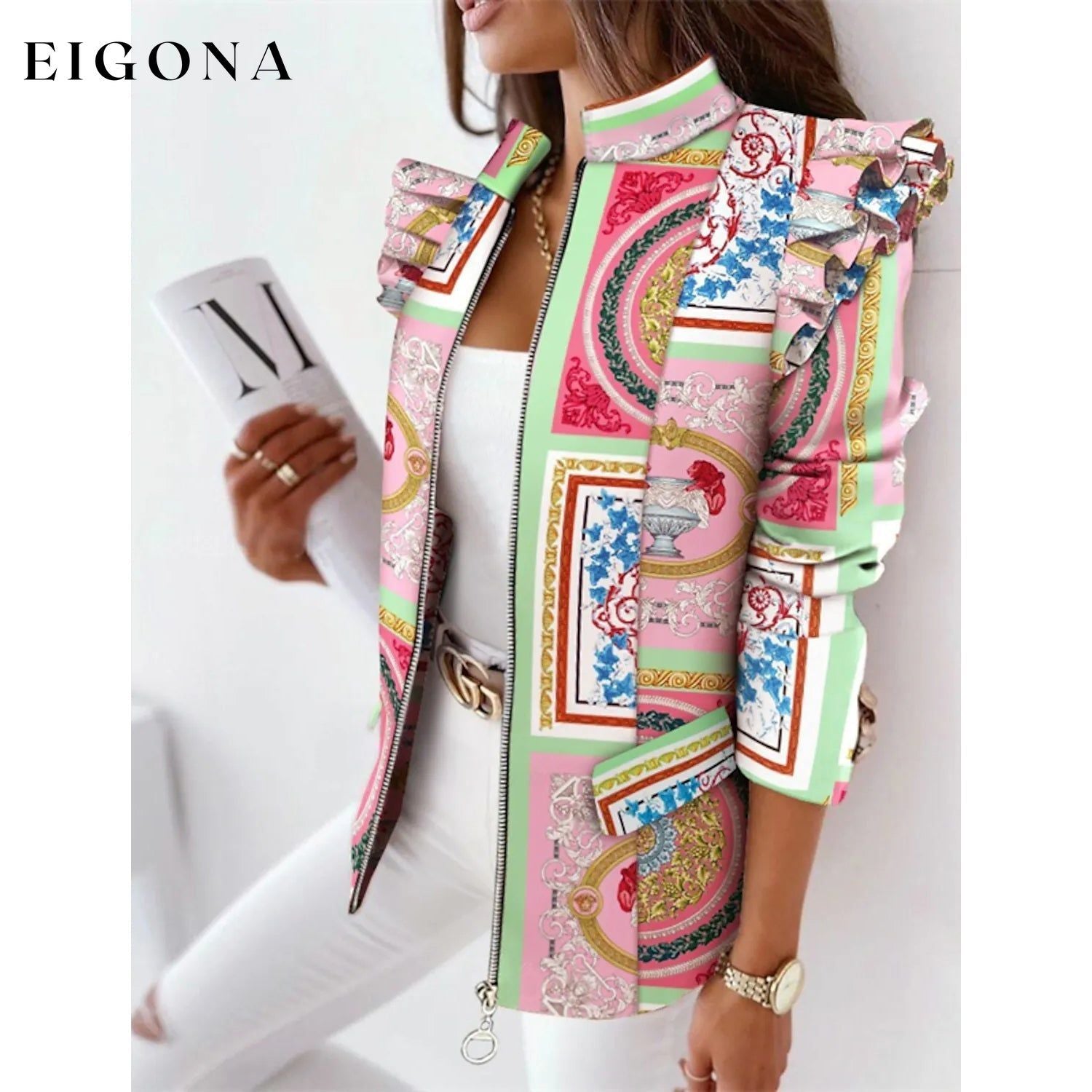 Women's Blazer Formal Casual Pink __stock:200 Jackets & Coats refund_fee:1200