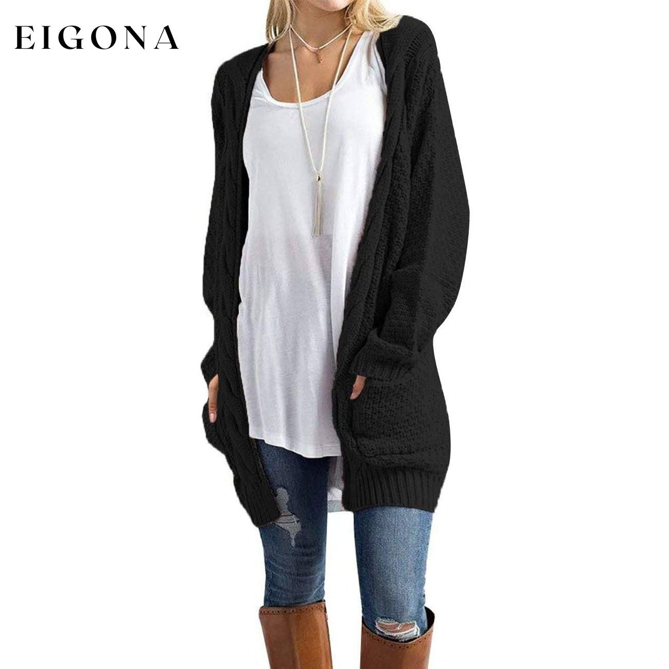 Women's Boho Long Sleeve Cardigan Black __stock:500 Jackets & Coats refund_fee:1200