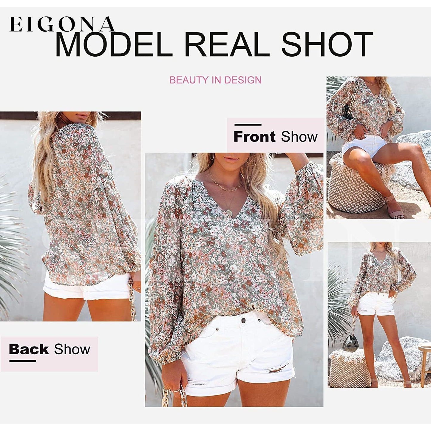 Womens Casual Boho Floral Print V Neck Long Sleeve Loose Blouse __stock:200 clothes refund_fee:1200 tops